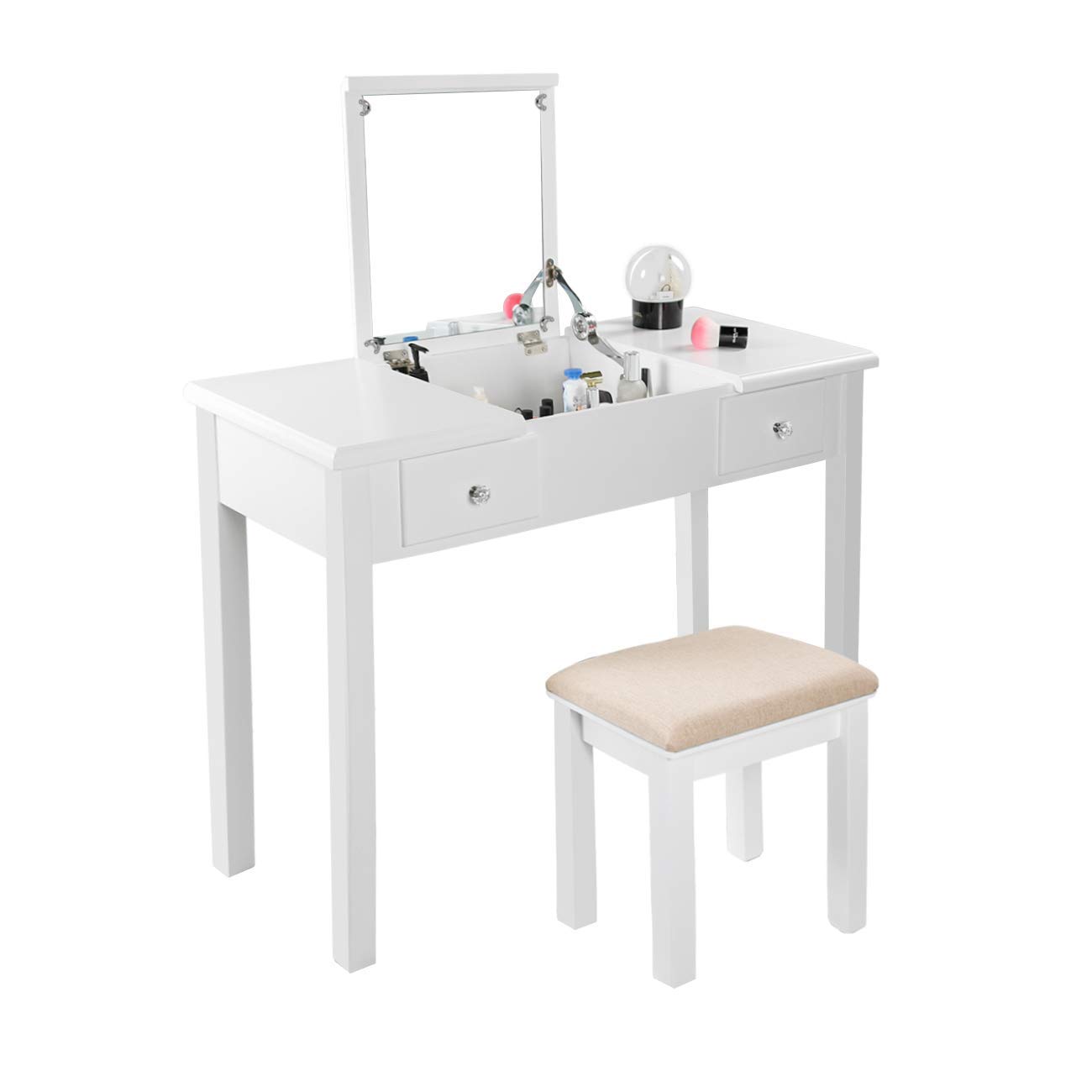 Algopix Similar Product 8 - AODAILIHB Vanity Table with Flip Top