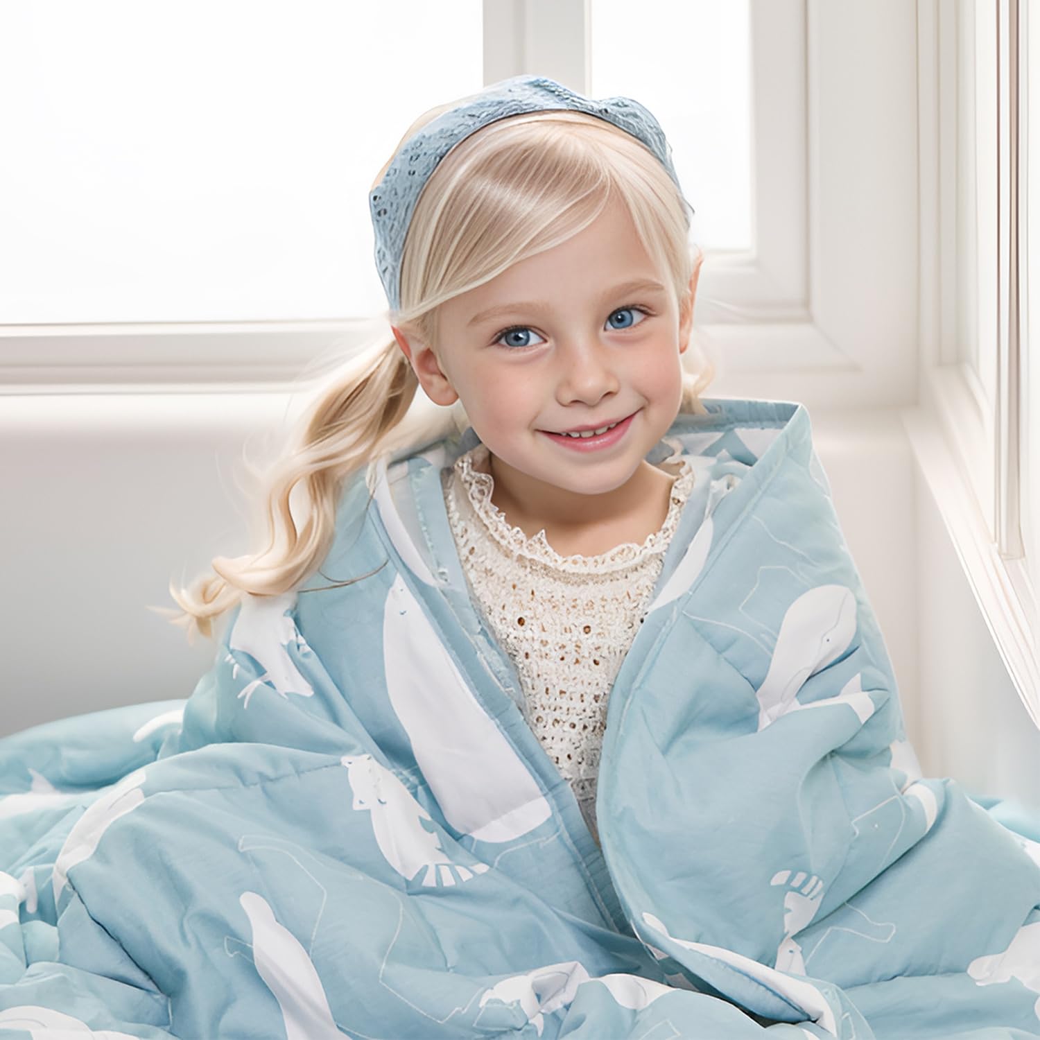 Algopix Similar Product 1 - Hiseeme Kids Weighted Blanket 10 lbs