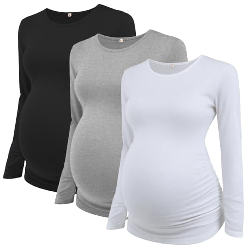 Algopix Similar Product 5 - Ecavus 3Pack Womens Maternity Tunic