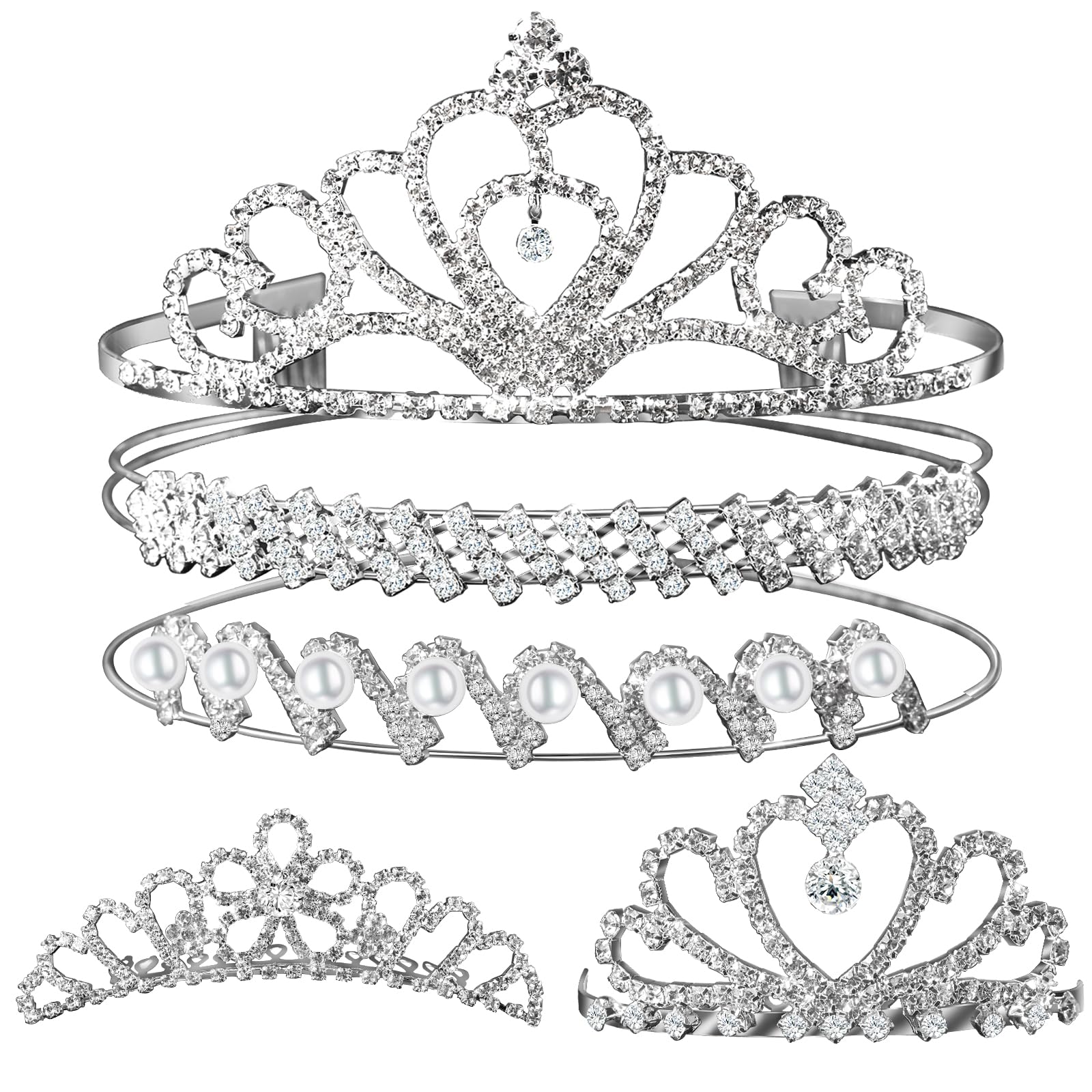 Algopix Similar Product 17 - Teenitor Crown 5pcs Tiaras for Women