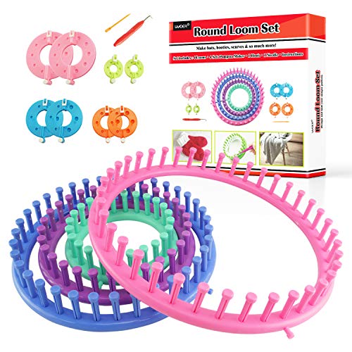 Algopix Similar Product 2 - LAYOER Round Knitting Loom Set Pompom