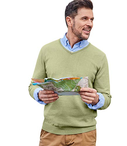 Algopix Similar Product 11 - WoolOvers Mens Combed Cotton V Neck