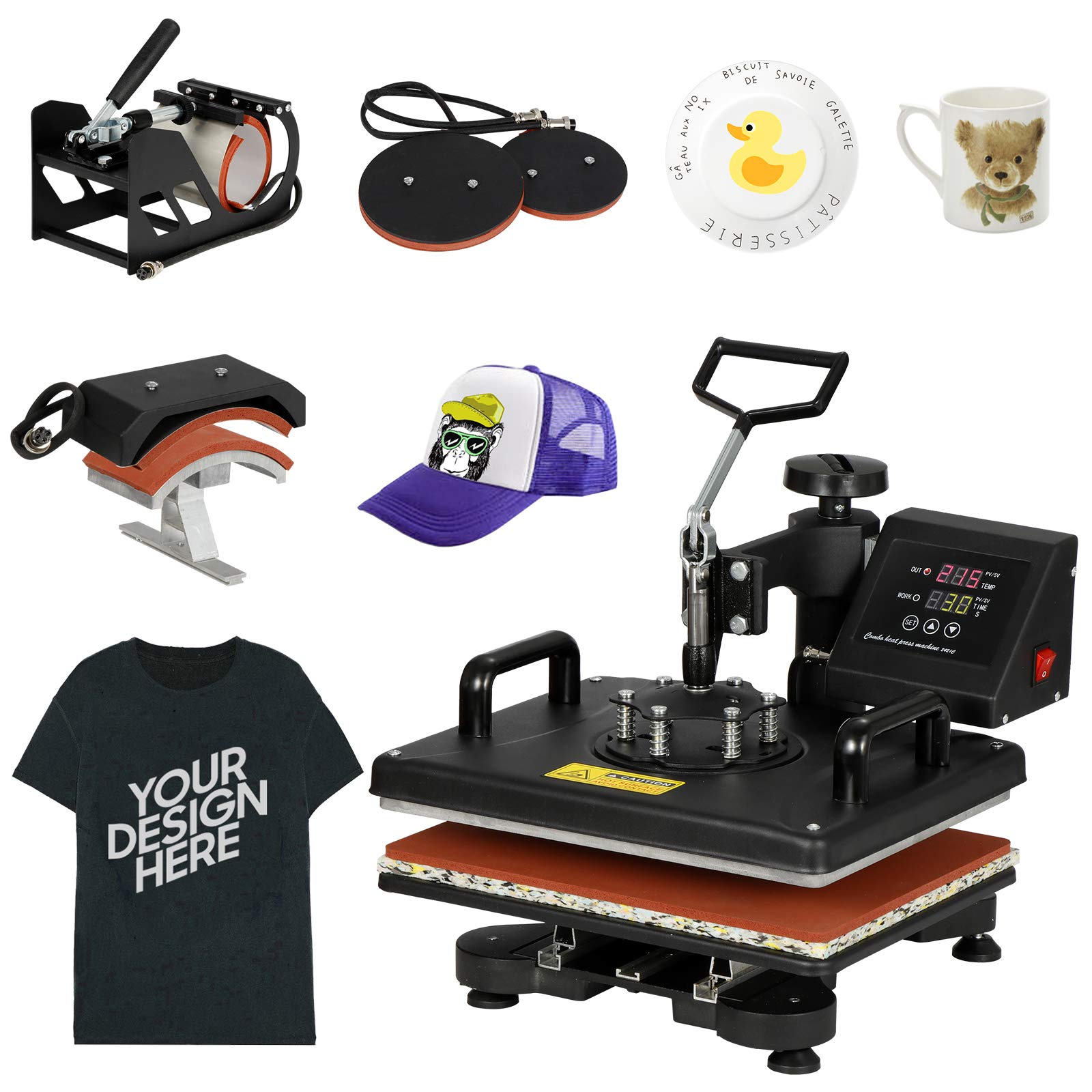 Algopix Similar Product 18 - F2C Pro 5 in 1 Combo Heat Press Machine