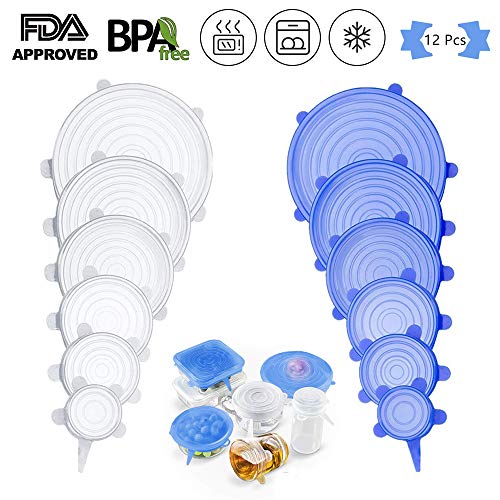 Algopix Similar Product 17 - GEMATE 12 Pcs Silicone Stretch Lids