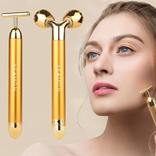 Algopix Similar Product 2 - Yeamon 2 in 1 Face Massager Golden