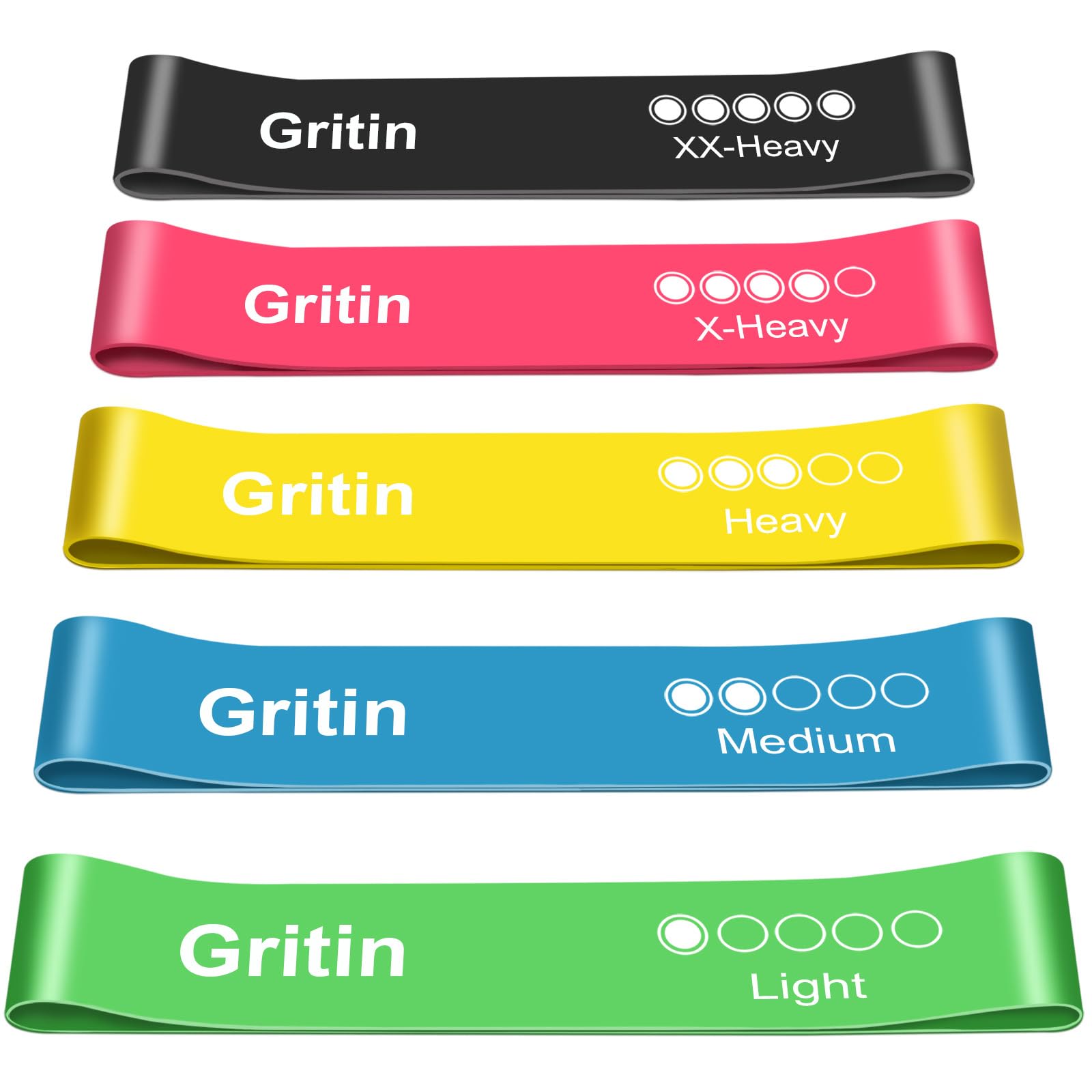 Algopix Similar Product 5 - Gritin Resistance Bands Set of 5