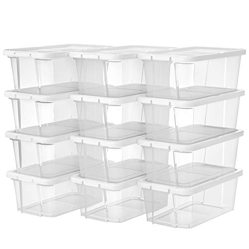 Algopix Similar Product 6 - SONGMICS 12 Set Shoe Boxes with Lids