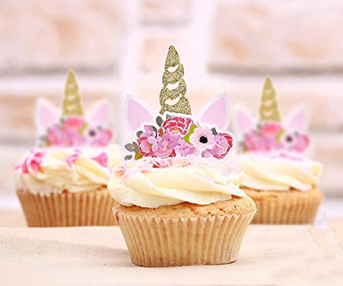 Algopix Similar Product 3 - XOXOKristen 18 pcs Gold Glitter Unicorn