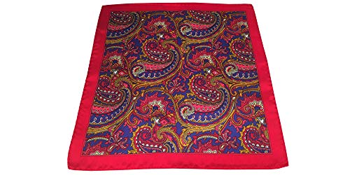Algopix Similar Product 3 - DL Menswear Red Gold Indigo Paisley