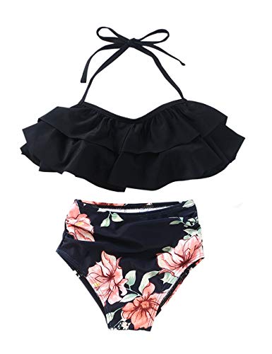 Algopix Similar Product 8 - XUNYU Girls Swimsuit Falbala High