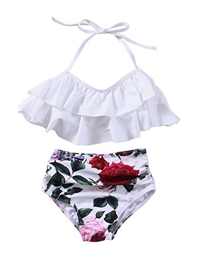 Algopix Similar Product 13 - XUNYU Girls Swimsuit Falbala High
