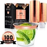 Algopix Similar Product 14 - 100 Premium TwinRim Rose Gold Cups 