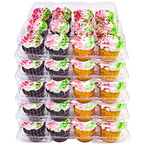 Algopix Similar Product 13 - 5 Plastic Cupcake Carrier Box 12 Slot