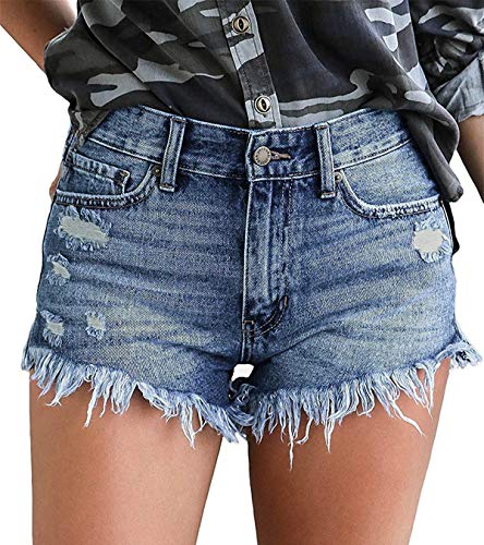 Algopix Similar Product 9 - onlypuff Distressed Jean Shorts for