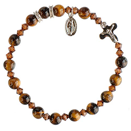 Algopix Similar Product 20 - Tiger Eye 6mm Rosary Bracelet
