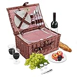 Algopix Similar Product 16 - Wicker Picnic Basket Set 2 Person