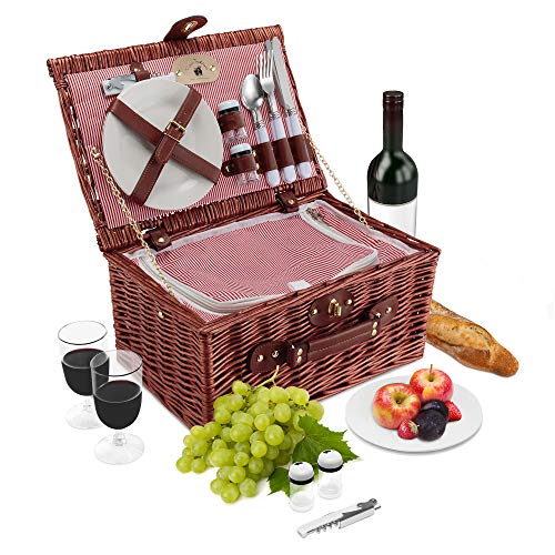 Algopix Similar Product 4 - Wicker Picnic Basket Set  2 Person