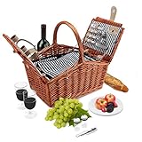 Algopix Similar Product 17 - Wicker Picnic Basket Set  2 Person