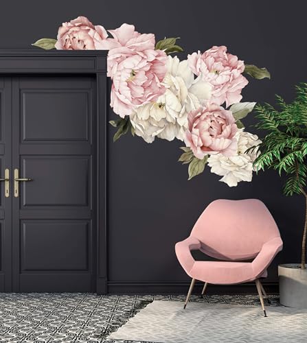 Algopix Similar Product 18 - Murwall Floral Peonies Wall Decal