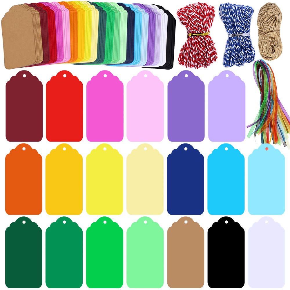 Algopix Similar Product 6 - Supla 200 Pcs 20 Colors Gift Tags Sign