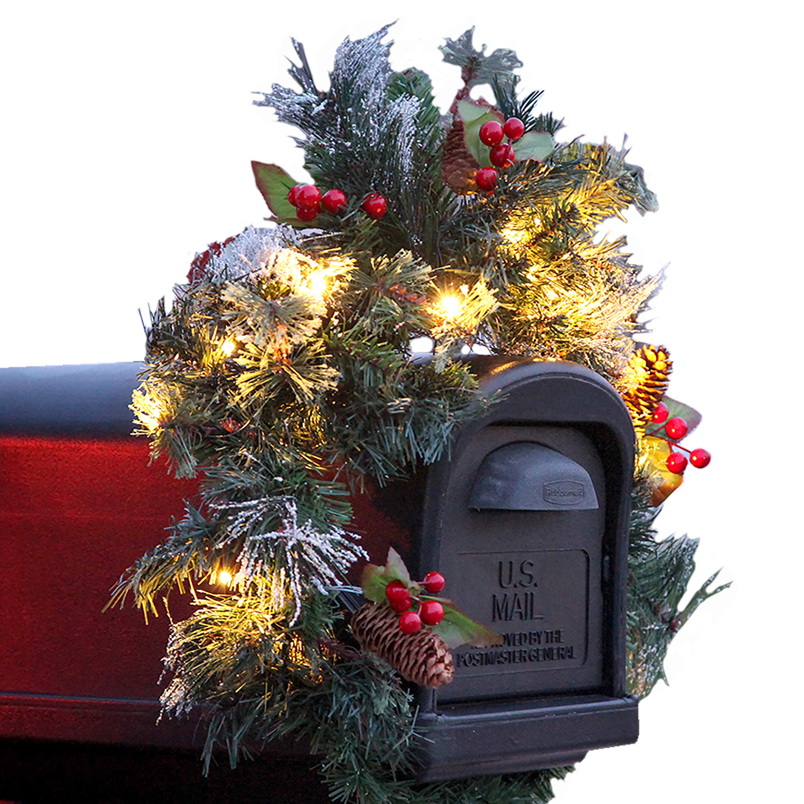 Algopix Similar Product 7 - Trenton Gifts Lighted Mailbox Swag