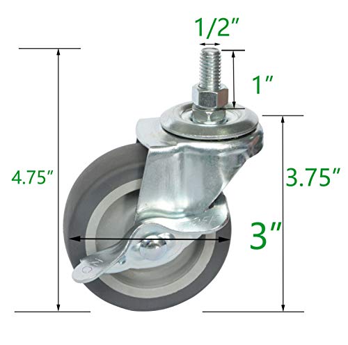 Algopix Similar Product 20 - AAGUT Caster Wheels 3 Inch Rubber