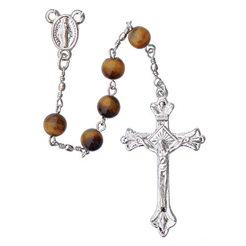 Algopix Similar Product 3 - 5 Decade Tiger Eye Round Bead 6mm Rosary