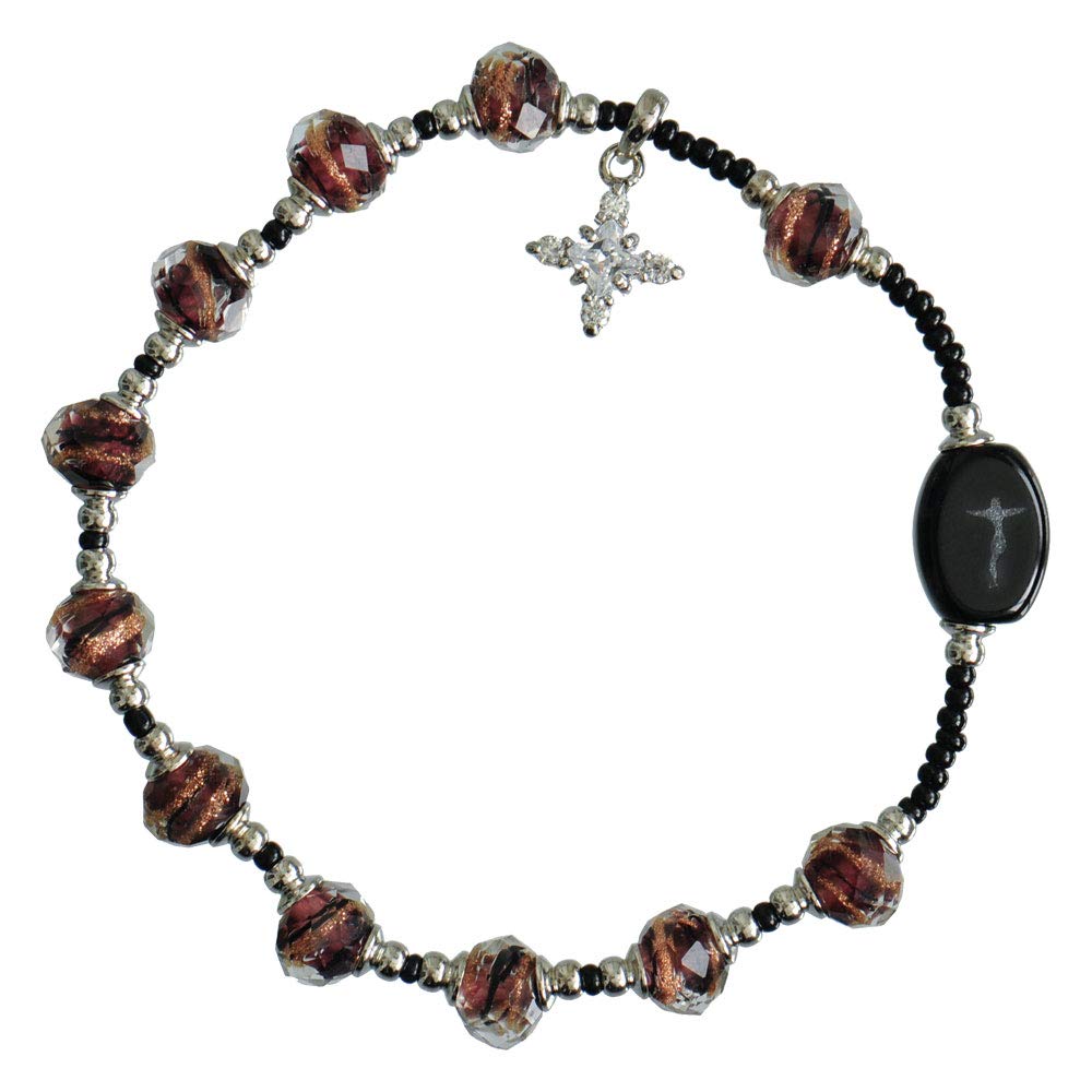 Algopix Similar Product 2 - Murano Glass Thistle Swirl 8mm Rosary