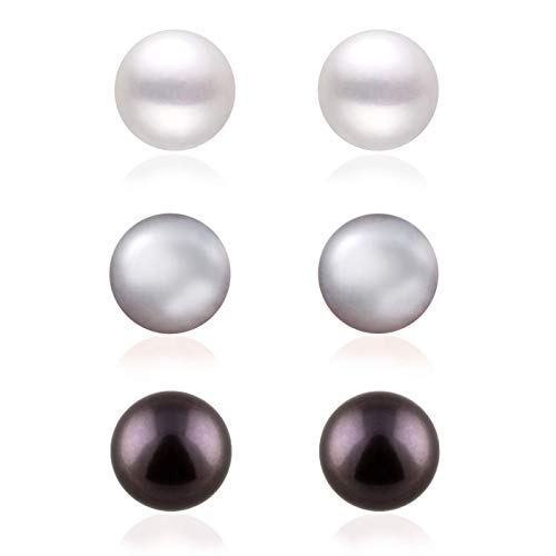 Algopix Similar Product 4 - Boxed Set 3 pairs 8mm Genuine
