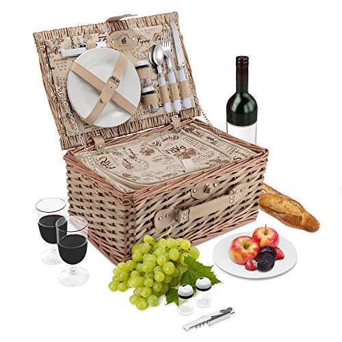 Algopix Similar Product 1 - Wicker Picnic Basket Set  2 Person