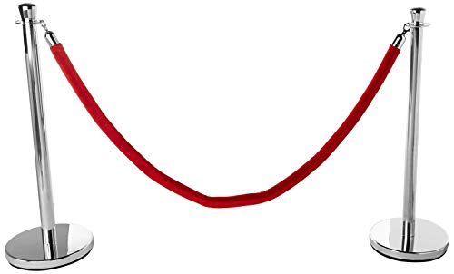 Algopix Similar Product 15 - Red Velvet Rope Stanchion Crowd Barrier