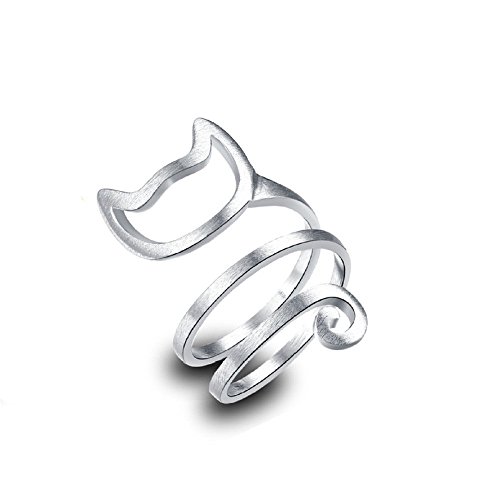 Algopix Similar Product 7 - Lethez Cute Cat Wrap Rings Adjustable
