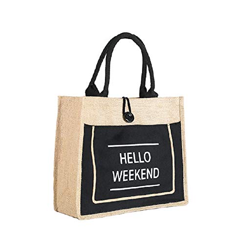 Algopix Similar Product 4 - JOYEAR Canvas Jute Reusable Large Tote