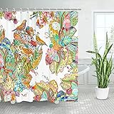 Algopix Similar Product 3 - LIVILAN Colorful Flower Birds Shower