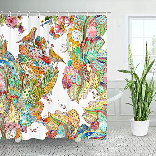 Algopix Similar Product 20 - LIVILAN Colorful Flower Birds Shower