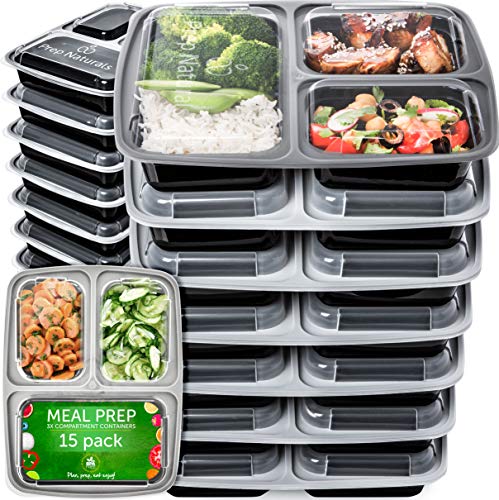 Algopix Similar Product 12 - Meal Prep Containers 3 Compartment 15