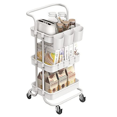 Algopix Similar Product 10 - ALVOROG 3Tier Plastic Rolling Utility