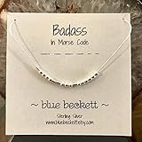 Algopix Similar Product 2 - BADASS in Morse Code Necklace 