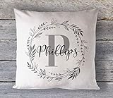Algopix Similar Product 9 - Personalized Name Wreath Pillow Cover