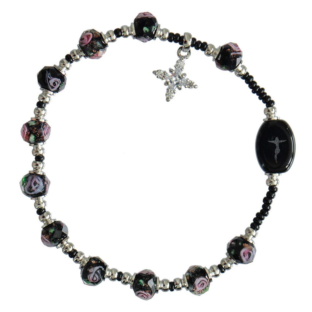 Algopix Similar Product 17 - Murano Glass Plum Swirl 8mm Rosary