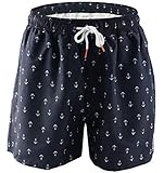 Algopix Similar Product 17 - YuKaiChen Mens Anchor Swim Trunks