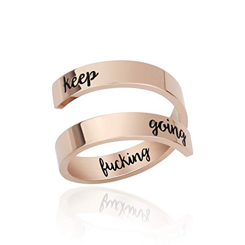 Algopix Similar Product 1 - Keep Going Stainless Steel Ring Hiphop
