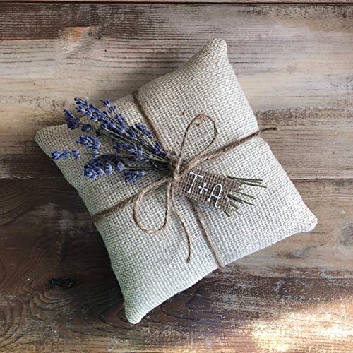Algopix Similar Product 4 - OffWhite Burlap Ring Bearer Pillow