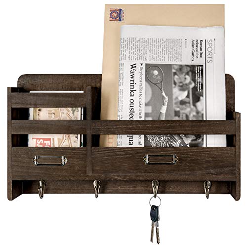 Algopix Similar Product 9 - Mkono Mail Holder Rustic Wood Mail and
