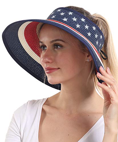 Algopix Similar Product 12 - Women Sun Visors Foldable Straw Hats