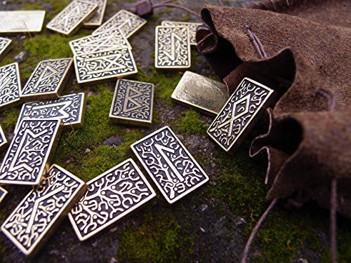 Algopix Similar Product 13 - Metal Bronze Brass Runes Set Elder