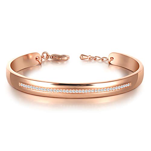 Algopix Similar Product 11 - Rose Gold Bangle Bracelet for Women