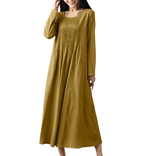 Algopix Similar Product 3 - Women Linen Pleated DressesLadies