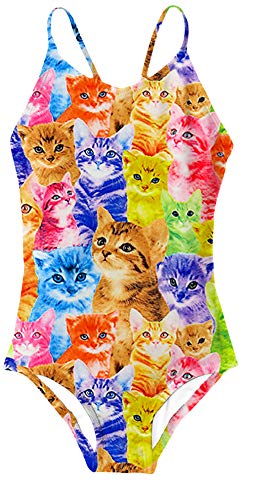 Algopix Similar Product 2 - AIDEAONE Cute Cat Swimsuit for 7T Girls