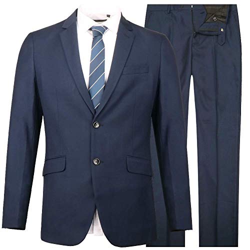 Algopix Similar Product 6 - Mens Slim Fit Suit Two Button Black
